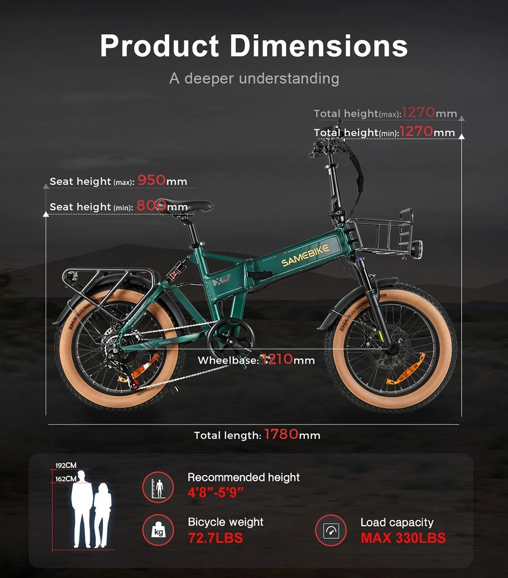 SAMEBIKE XWLX09-II elektrinis dviratis