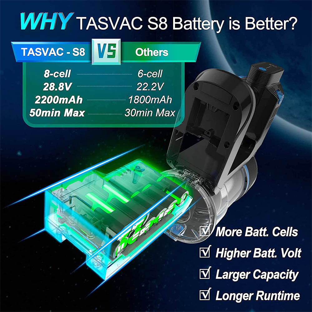 TASVAC S8 Dulkių siurblys - šluota