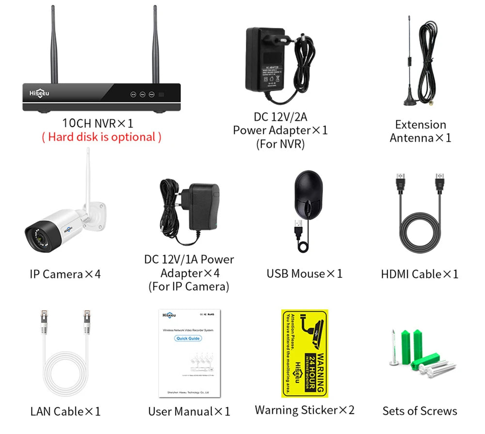 Hiseeu WiFi apsaugos kamerų sistema