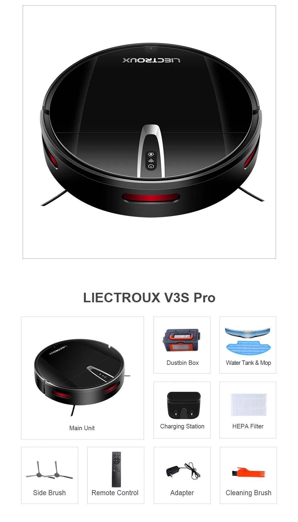 Liectroux V3S Pro robotas siurblys