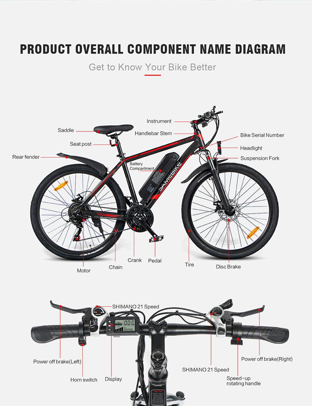 SAMEBIKE SY26 Elektrinis dviratis