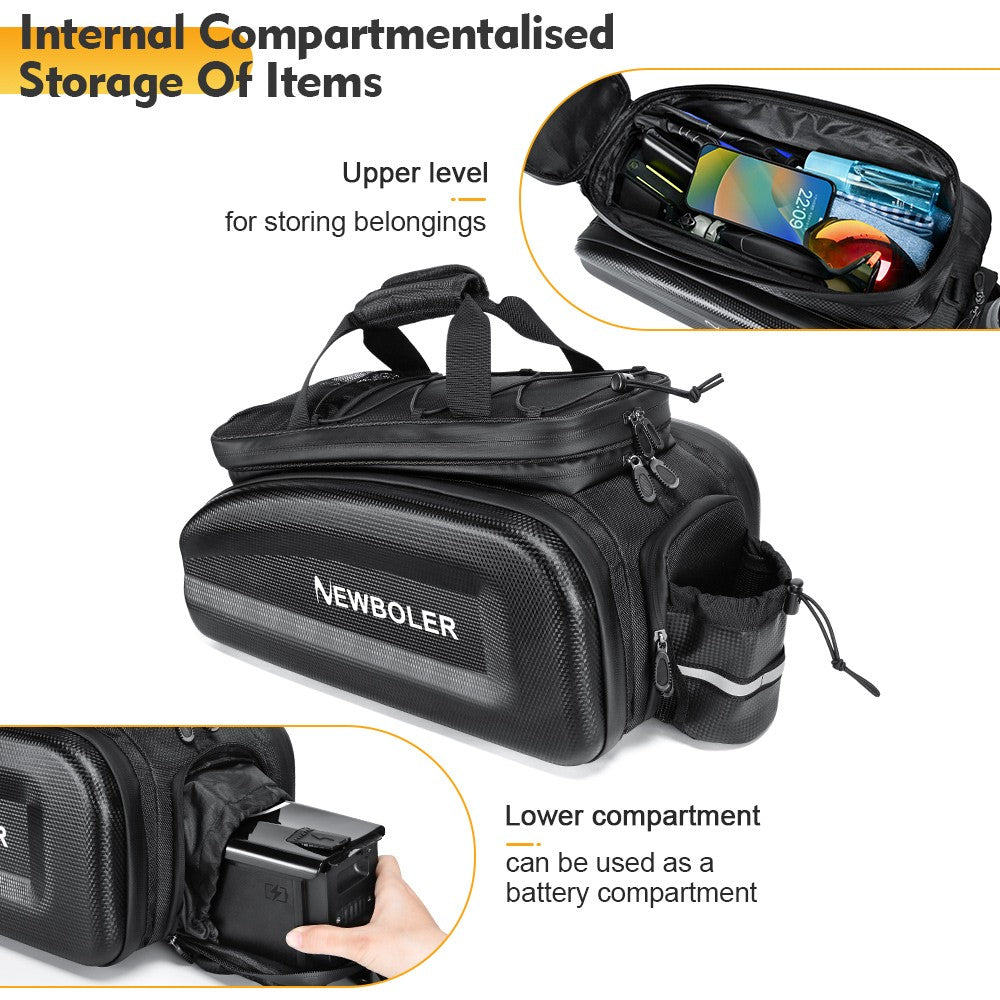 Dviračio krepšys su baterijos skyriumi